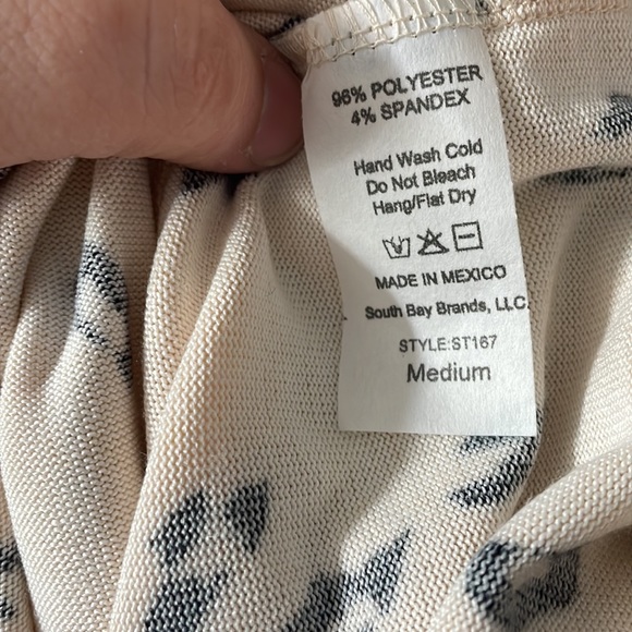 Somewhere WEST long sleeve button up sweatshirt. Ladies Cream with animal print - Picture 4 of 4